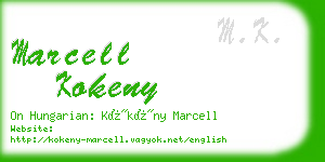 marcell kokeny business card